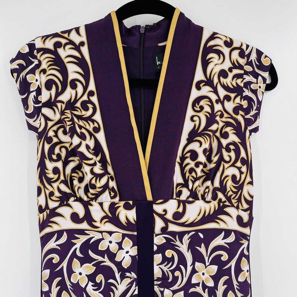 Nicole Miller Women Dress Size 6 Purple Gold Flor… - image 3