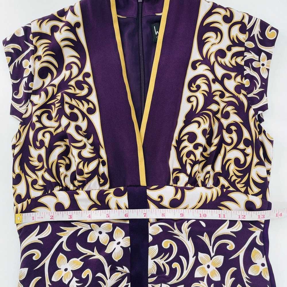 Nicole Miller Women Dress Size 6 Purple Gold Flor… - image 9