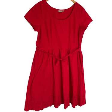 eShakti A Line Fit & Flare Dress Sz XL / 18 Red F… - image 1