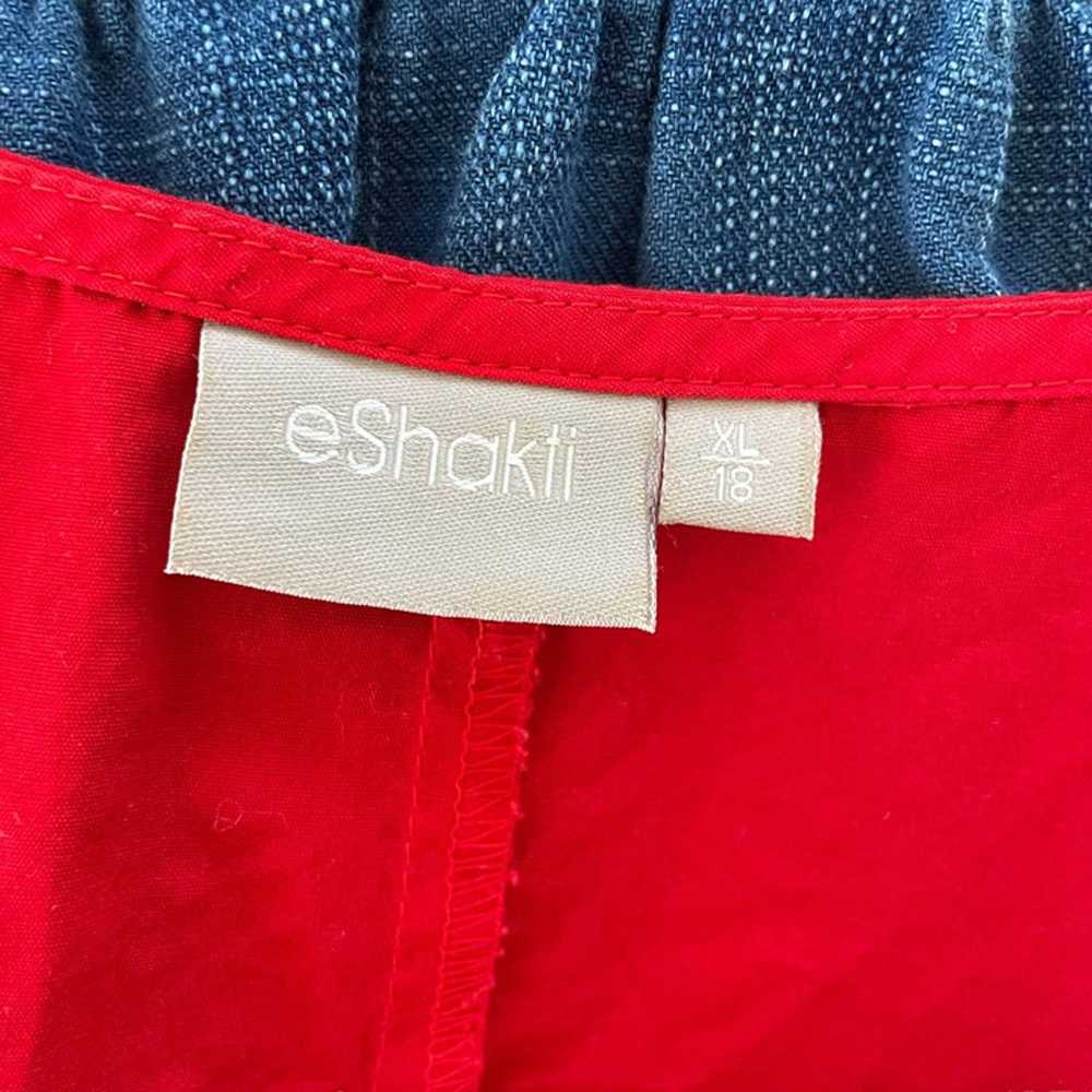eShakti A Line Fit & Flare Dress Sz XL / 18 Red F… - image 4