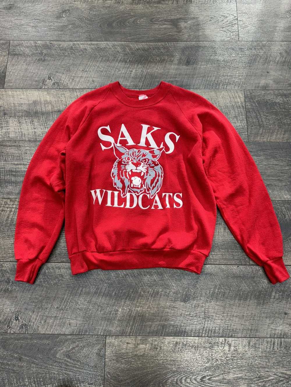 Vintage VTG 80’s Saks Wildcats Team Sweatshirt (L) - image 1