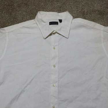 Vintage J Ferrar Solid White Button Down Shirt Lo… - image 1