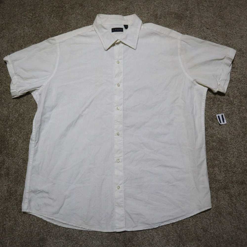 Vintage J Ferrar Solid White Button Down Shirt Lo… - image 2