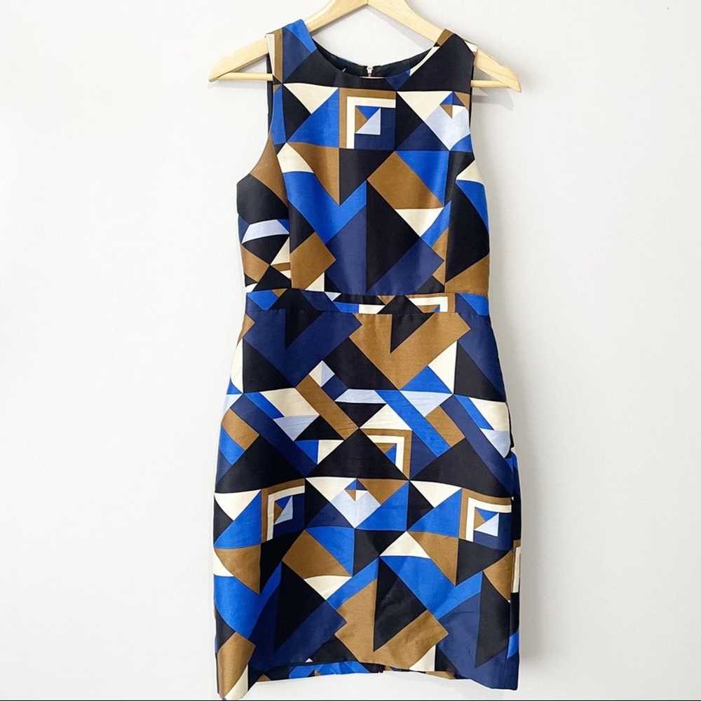 J Crew Collection cubist abstract dress wool silk… - image 10