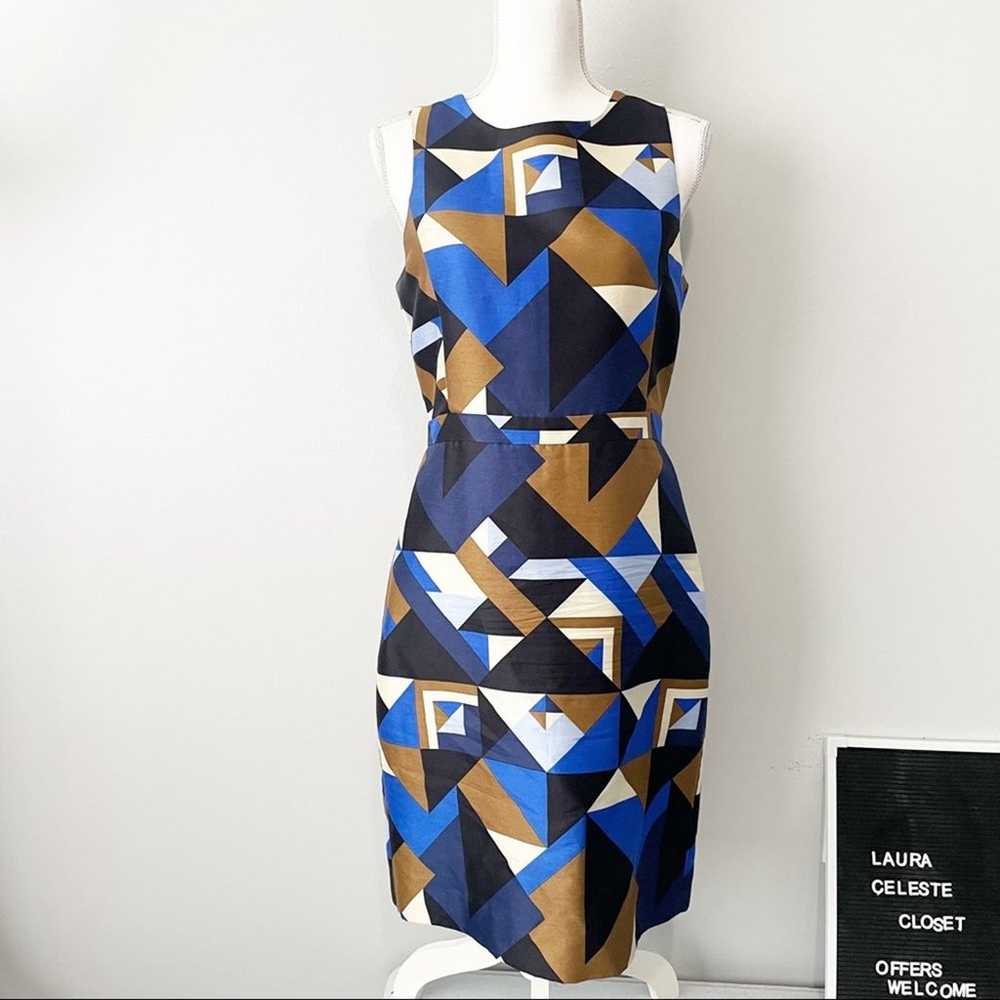 J Crew Collection cubist abstract dress wool silk… - image 2