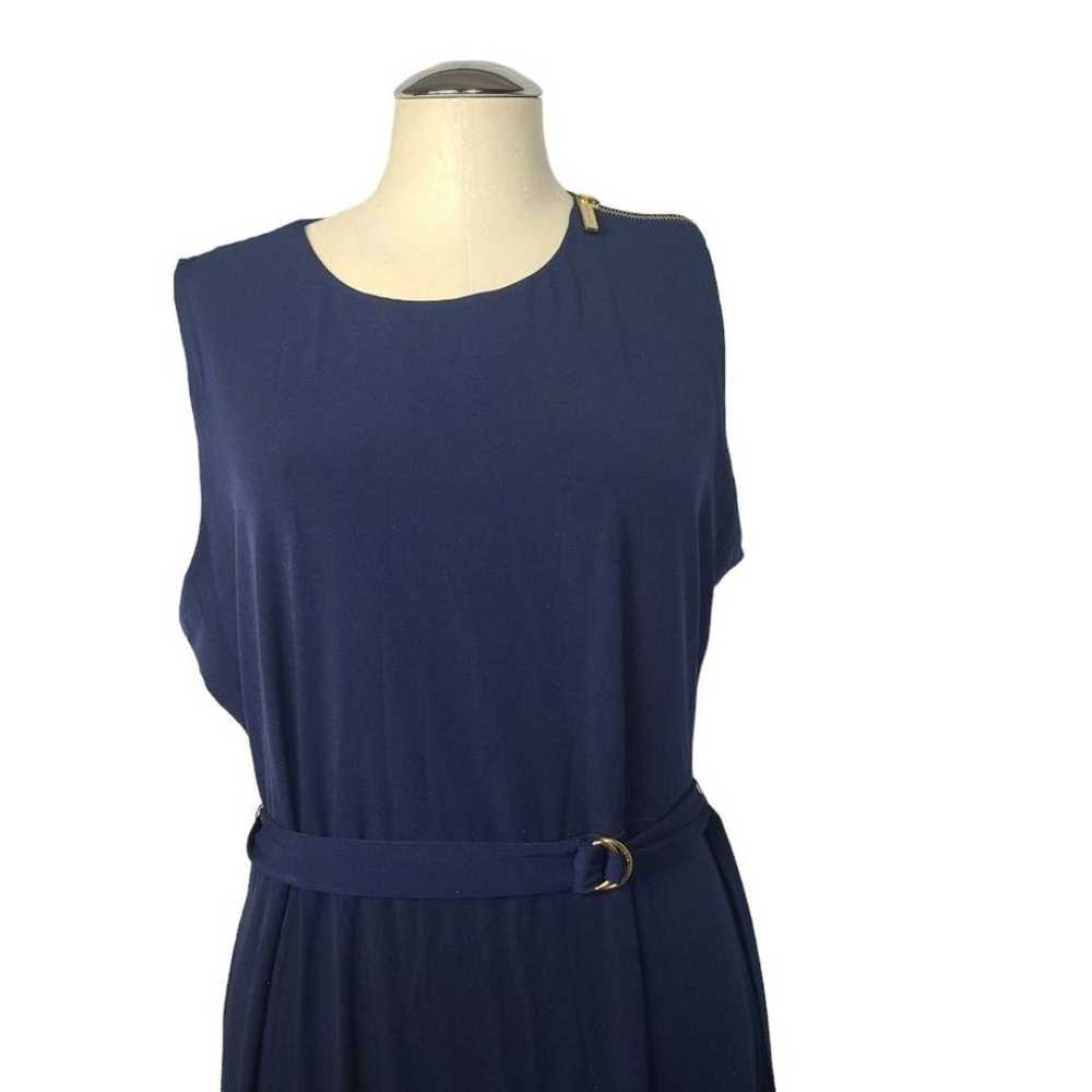 Michael Michael Kors Blue Sleeveless Belted Dress… - image 2
