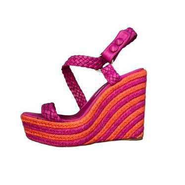 Brian Atwood Brian Atwood Pink/Orange Woven Leathe