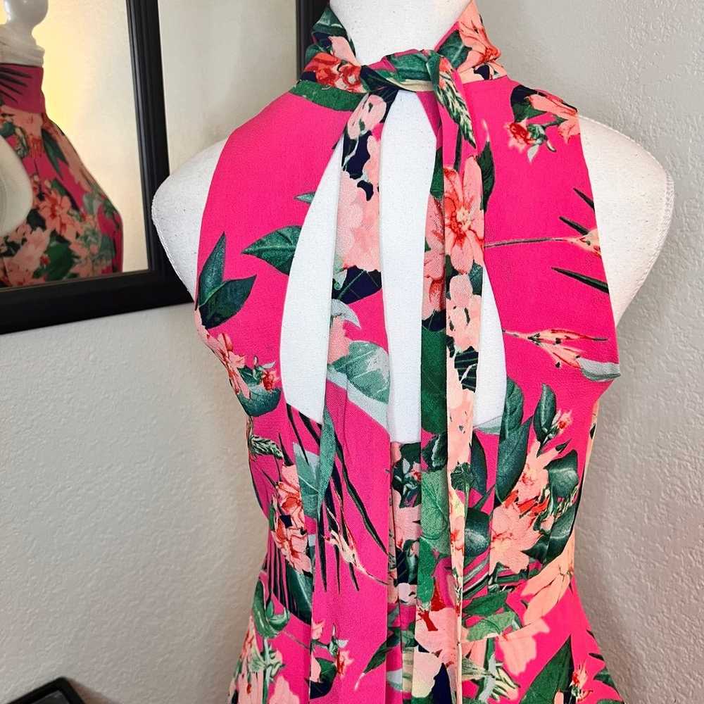 ELIZA J Floral Flounce Hem Mini Dress Hot Pink Mi… - image 7