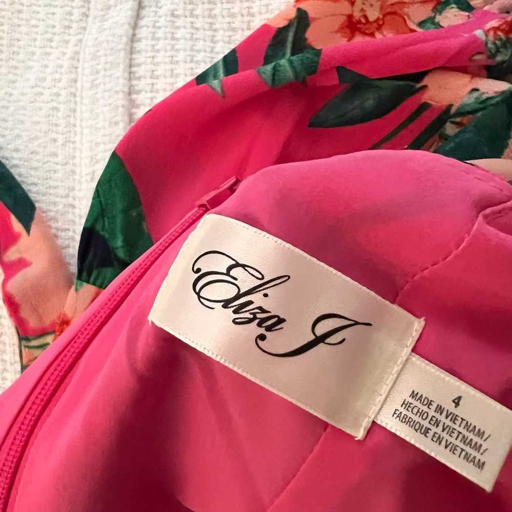 ELIZA J Floral Flounce Hem Mini Dress Hot Pink Mi… - image 8