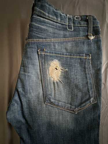 Rogan Destroyed Washed Flat Front Denim