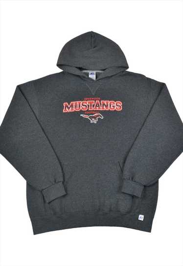 Vintage Mustangs Football Hoodie Sweatshirt Grey L