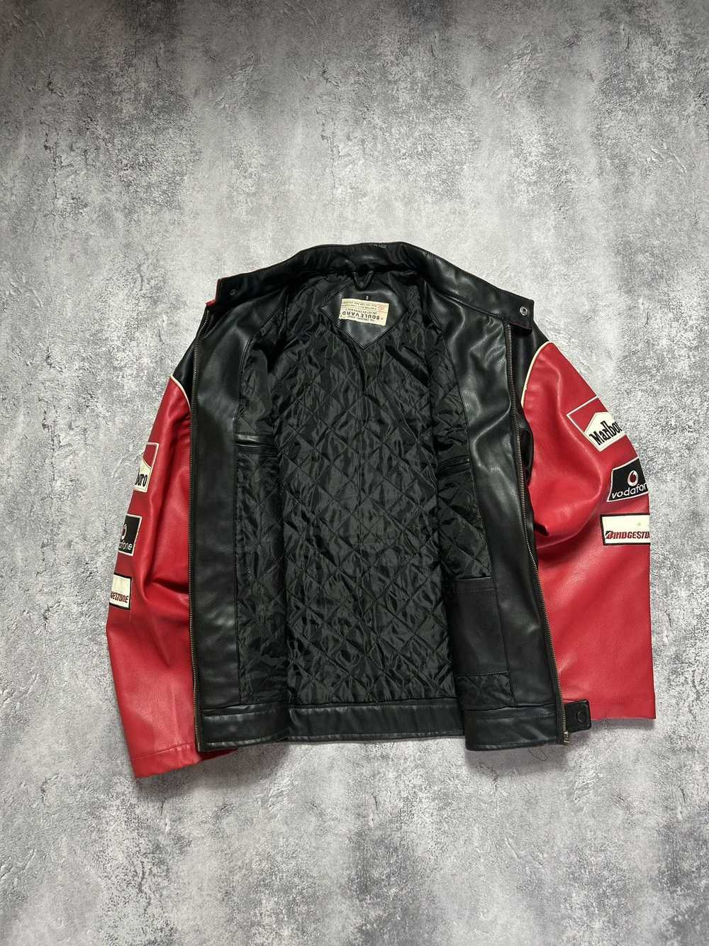 Leather × Marlboro × Racing Vintage Leather Jacke… - image 6