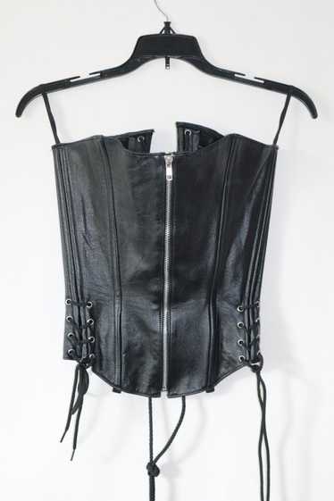 Leather × Vintage ALLURE LEATHER Corset Top