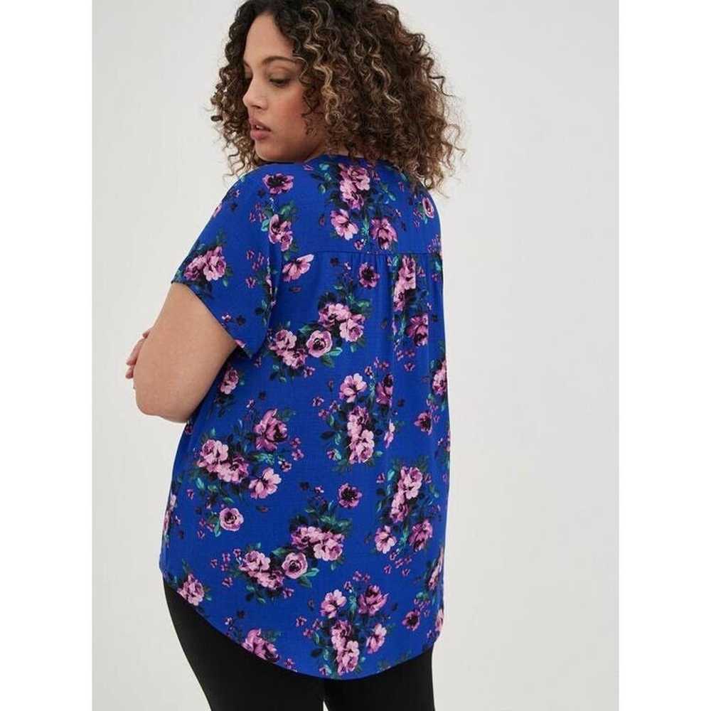 Other Torrid Womens Blouse Sz 0 L 12 Blue Floral … - image 3