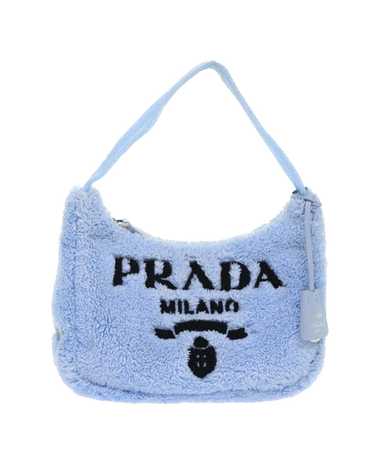 Prada Blue and Black Terry Fabric Hand Bag