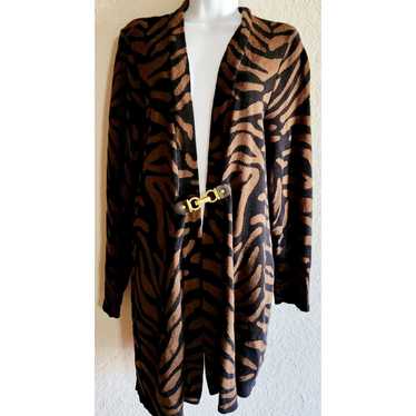Other Charter Club Black Brown Gold Clasp Duster C