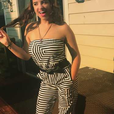 Kate spade funky black and white jumpsuit