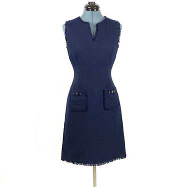 Karl Lagerfeld Navy tweed sleeveless sheath dress… - image 1