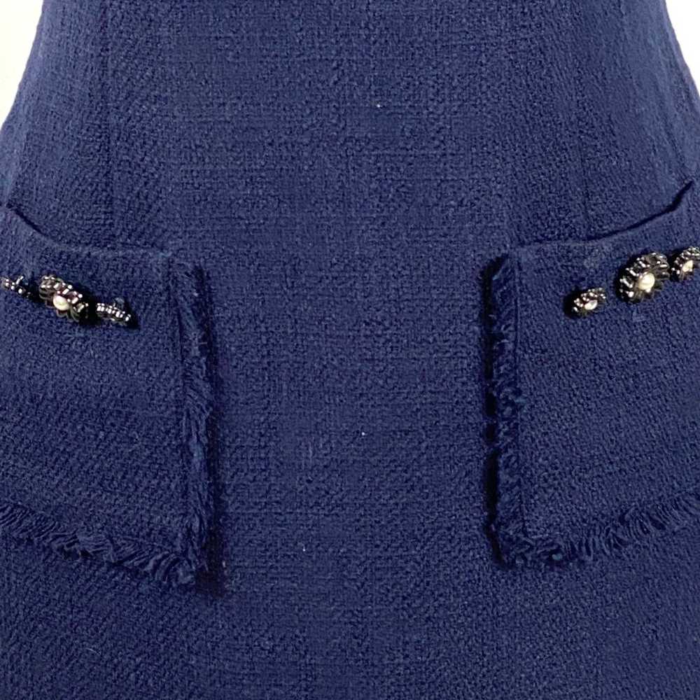 Karl Lagerfeld Navy tweed sleeveless sheath dress… - image 4