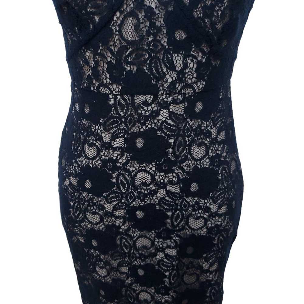 BCBGMaxAzria Lynnette Sheath Dress Black Lace Ove… - image 4