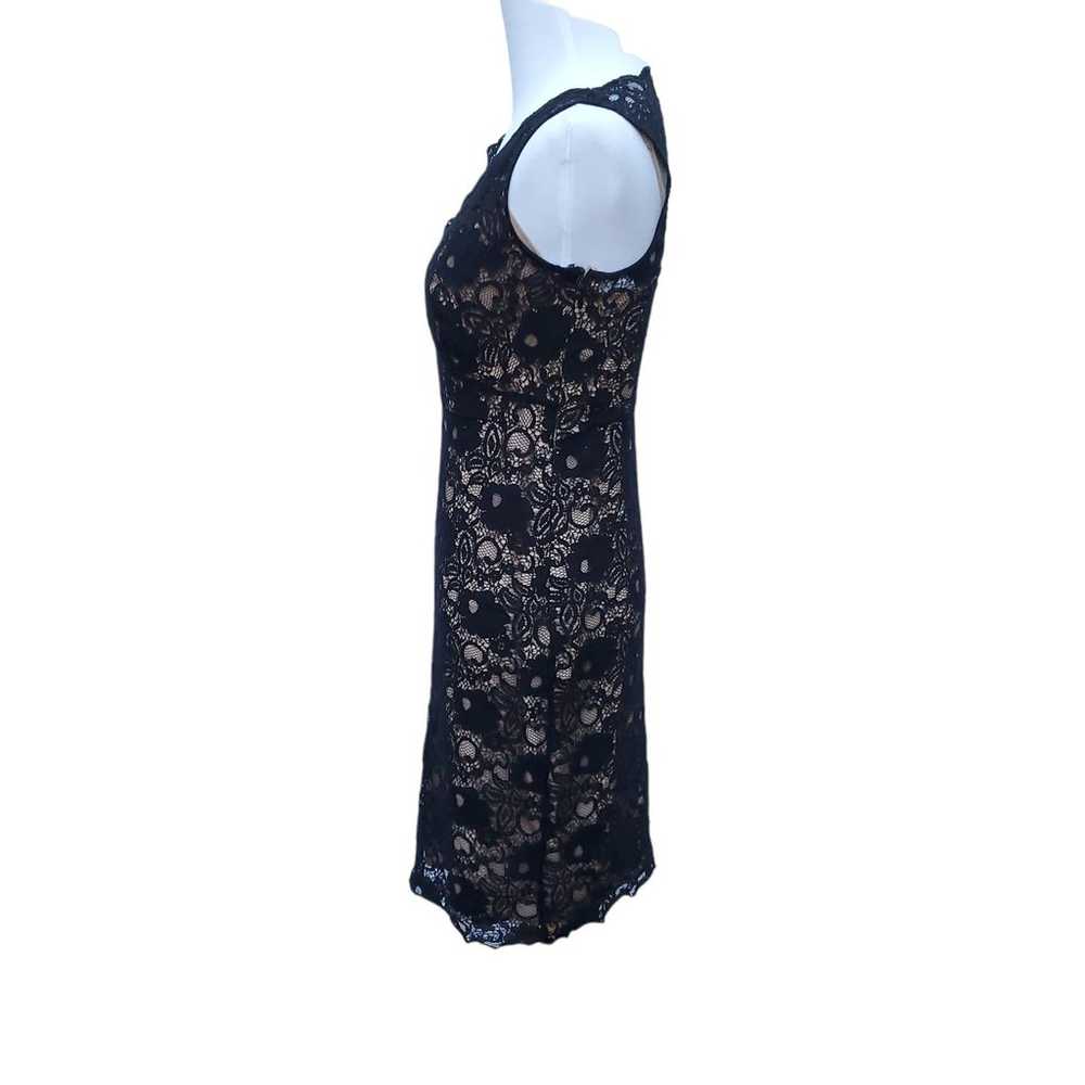 BCBGMaxAzria Lynnette Sheath Dress Black Lace Ove… - image 5