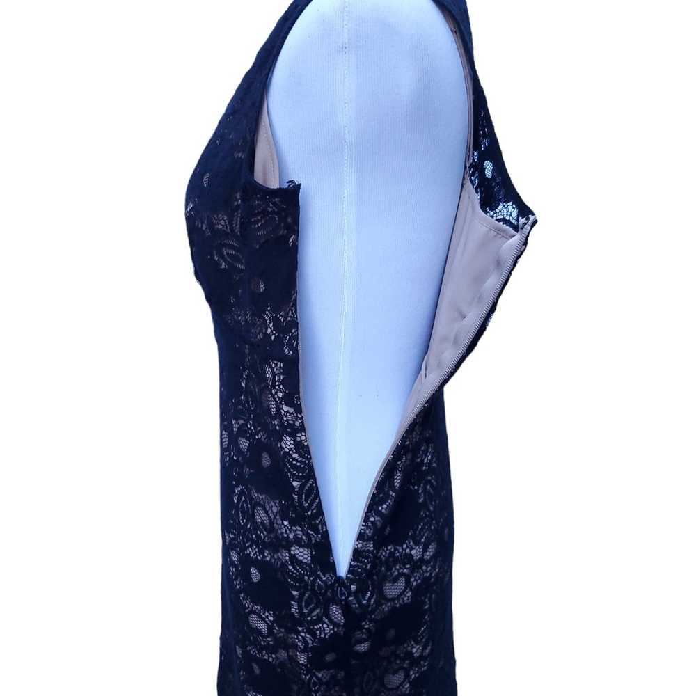 BCBGMaxAzria Lynnette Sheath Dress Black Lace Ove… - image 6