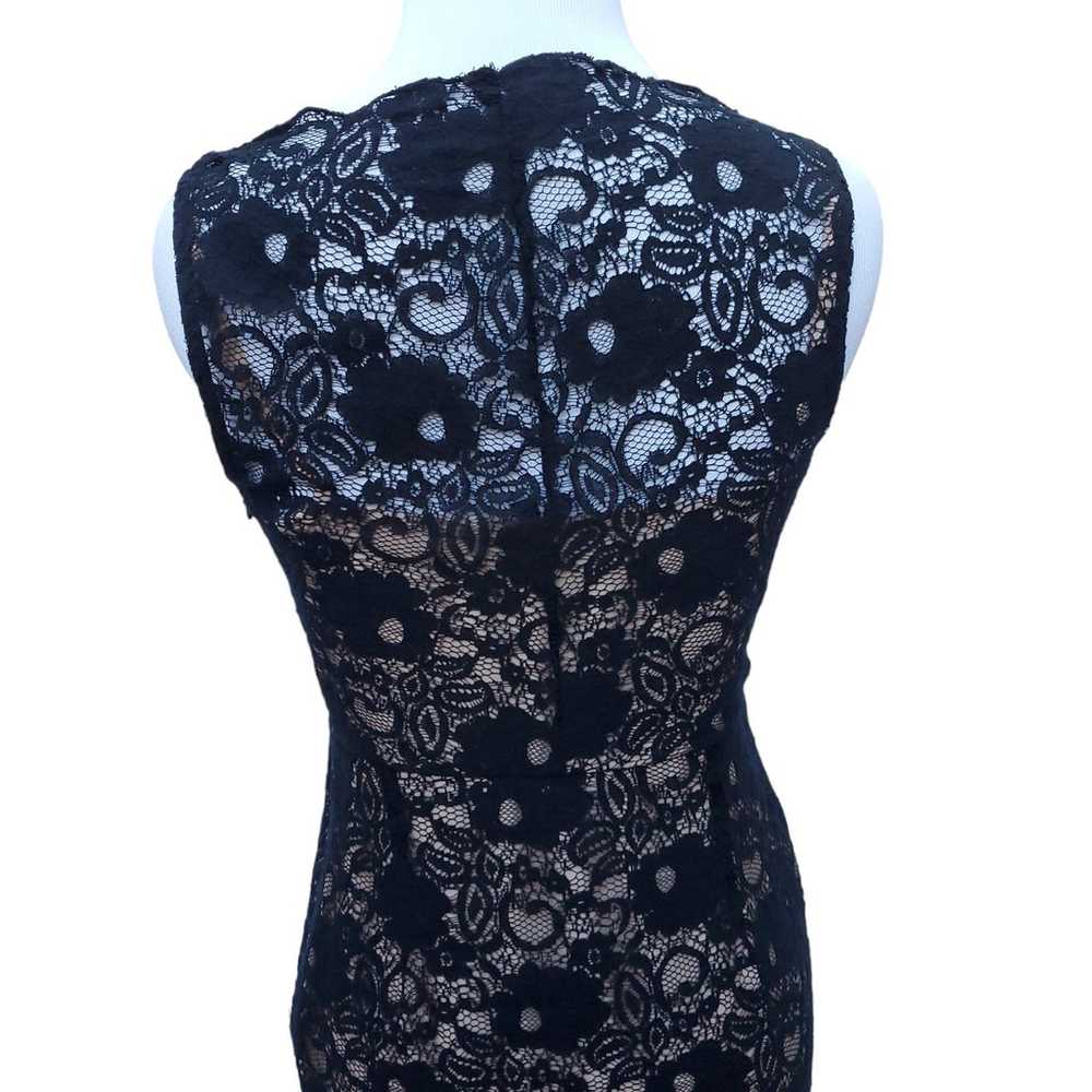 BCBGMaxAzria Lynnette Sheath Dress Black Lace Ove… - image 8