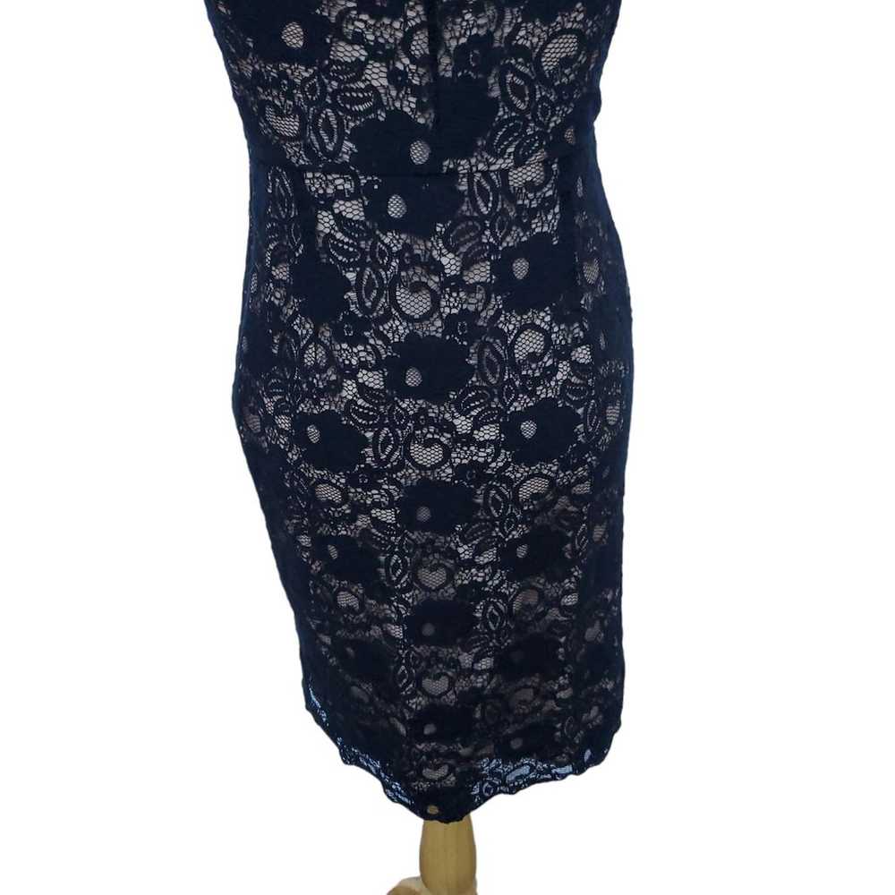 BCBGMaxAzria Lynnette Sheath Dress Black Lace Ove… - image 9