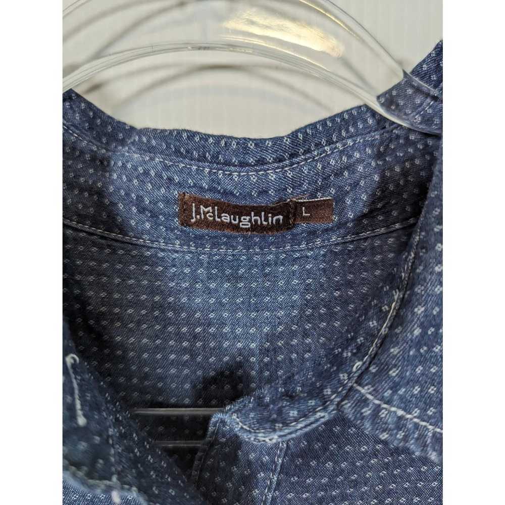 J. McLaughlin Chambray Shirt Dress Short Sleeve T… - image 4
