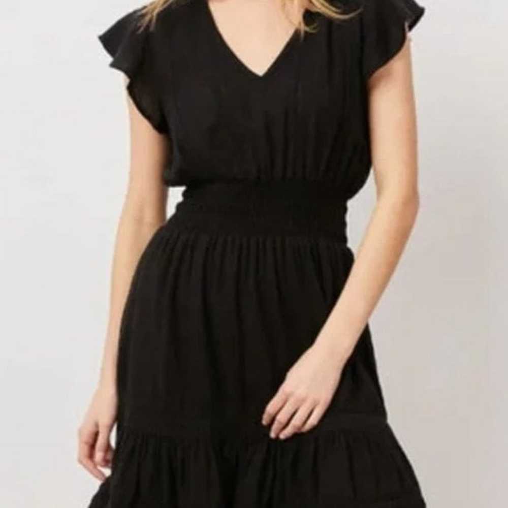 Dress Rails Angelina Black Smocked Waist Mini Dre… - image 3