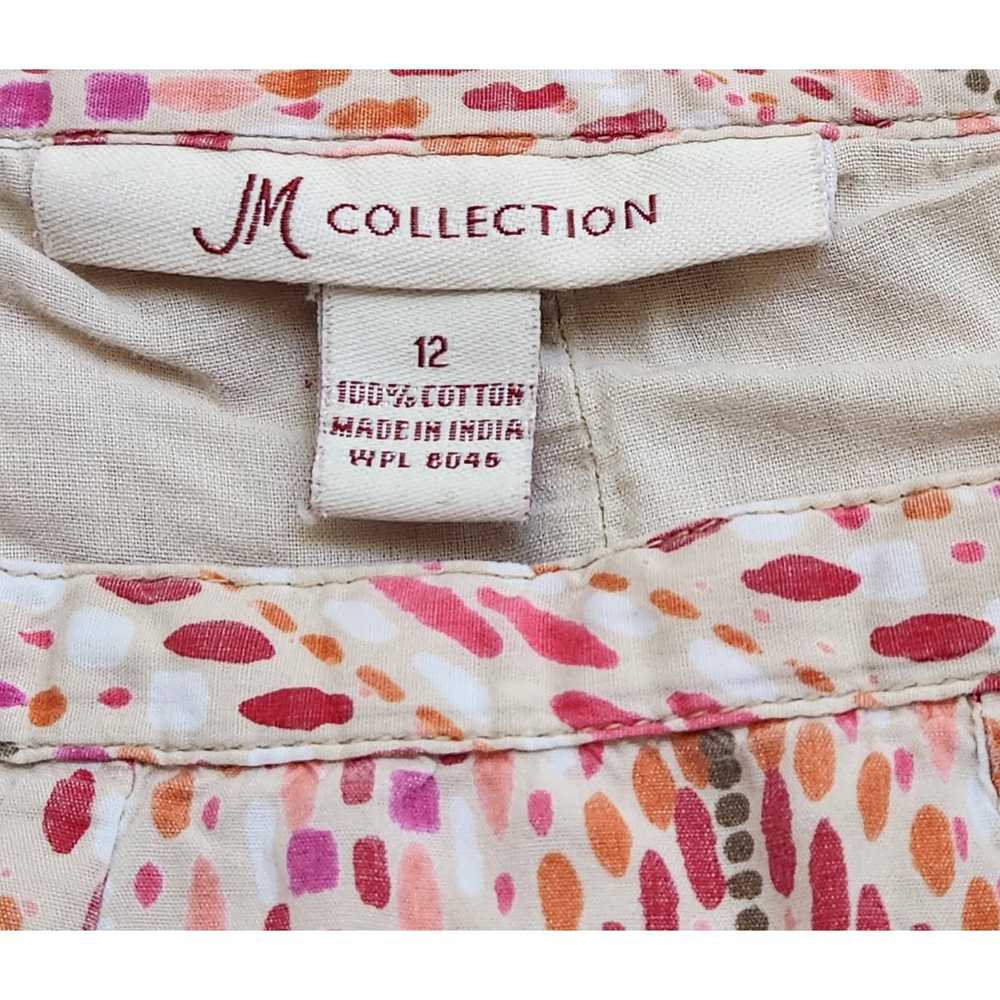 Other JM Collection White Pink Red Dot Print Ruff… - image 4