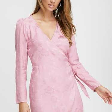 Wilfred | Pink Jacquard Callie Wrap Mini Dress Siz