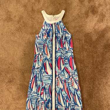 Lilly Pulitzer red right return Sailboat Dress si… - image 1