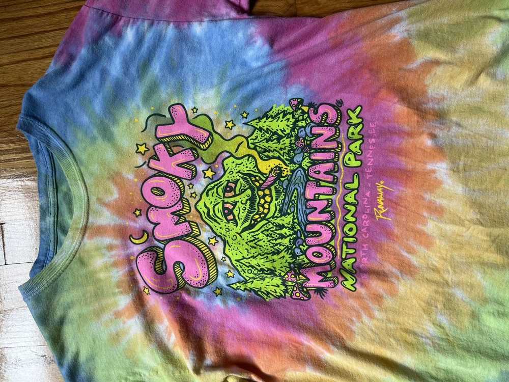 Vintage Smoky Mountain National Park Tie Dye Shirt - image 3