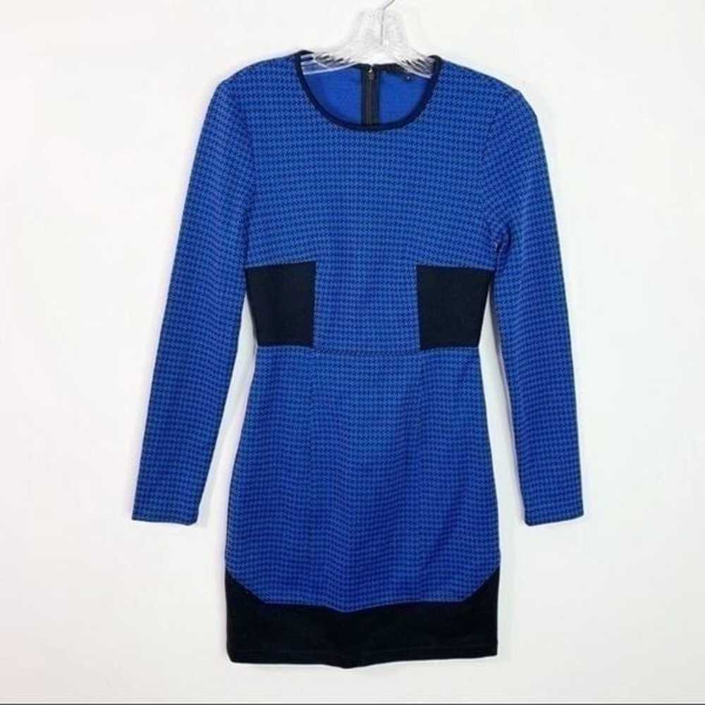 Tibi New York Blue & Black Houndstooth Dress size… - image 1