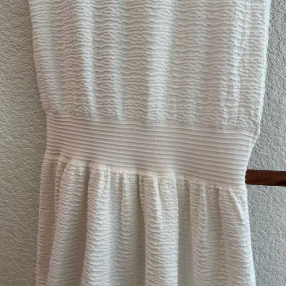 SANDRO Textured Knit Short Sleeve Dress Silver St… - image 5