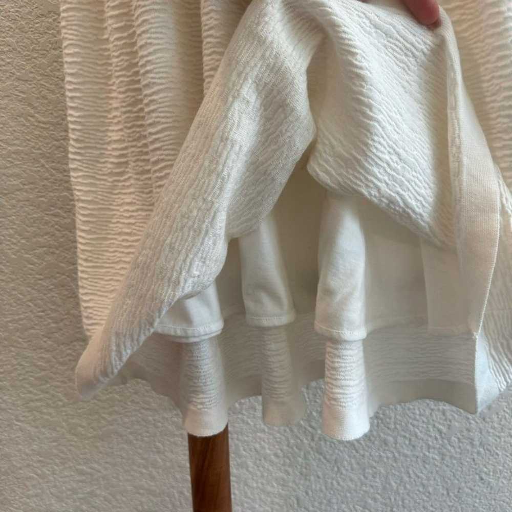 SANDRO Textured Knit Short Sleeve Dress Silver St… - image 6