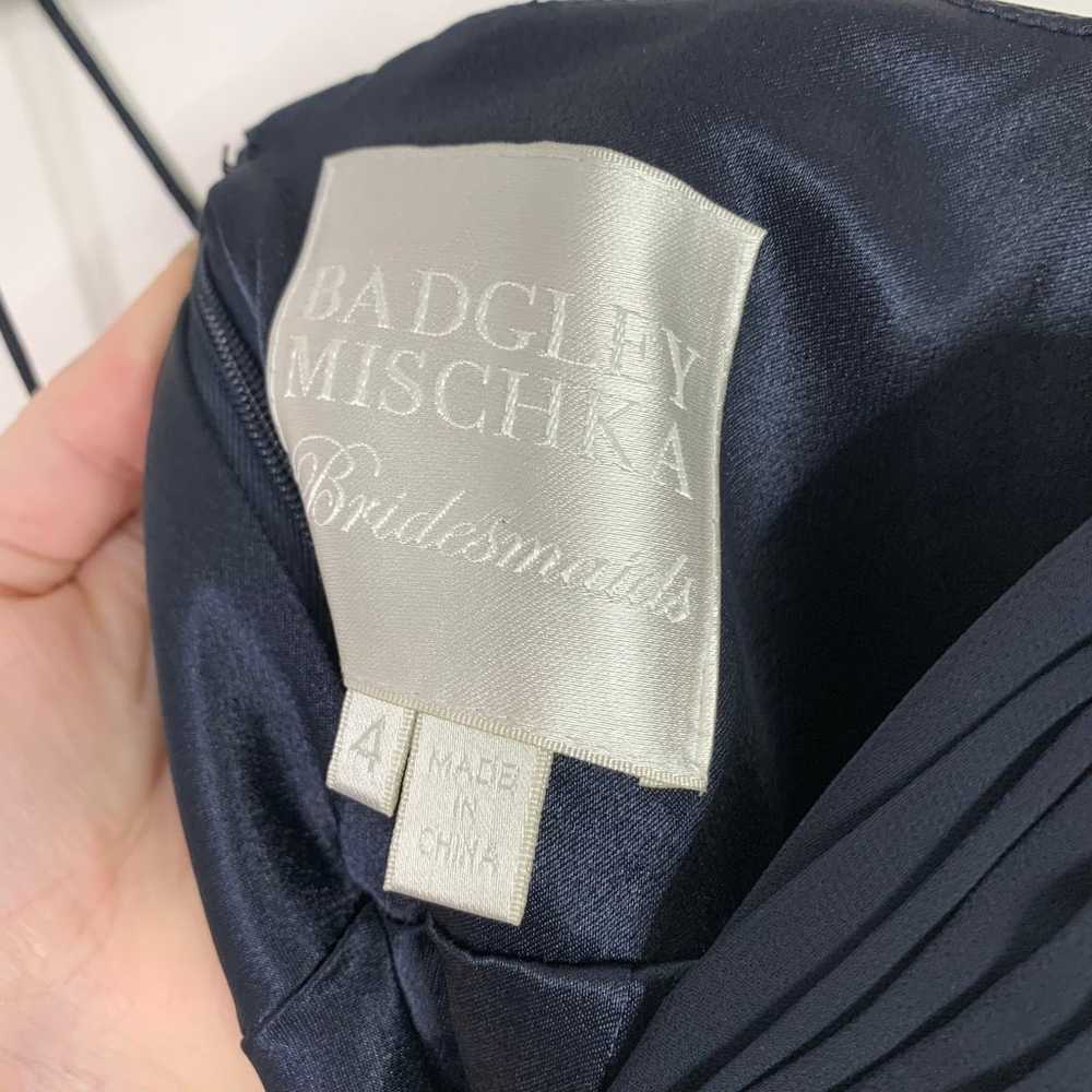 Badgley Mischka Bridesmaids Dress Size 4 Blue Max… - image 12