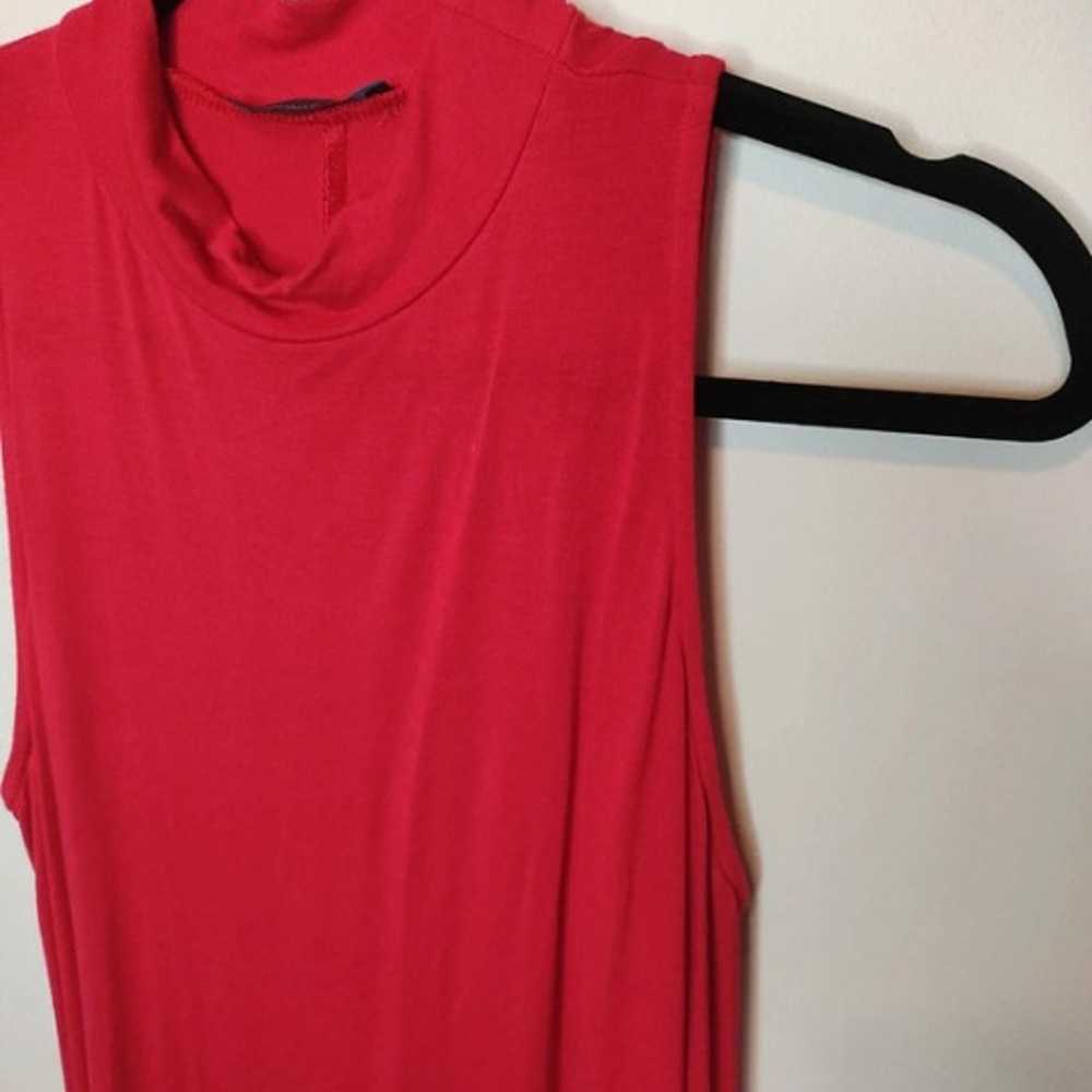red mock neck sleeveless dress - image 2