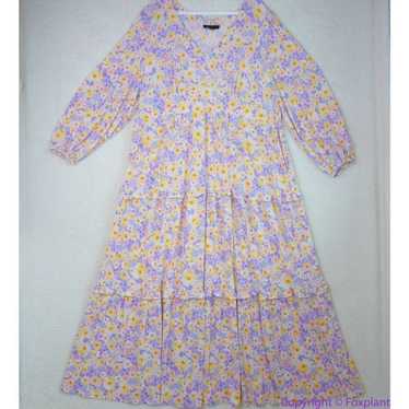 Eloquii Pastel Floral Print Tiered Maxi Dress, si… - image 1
