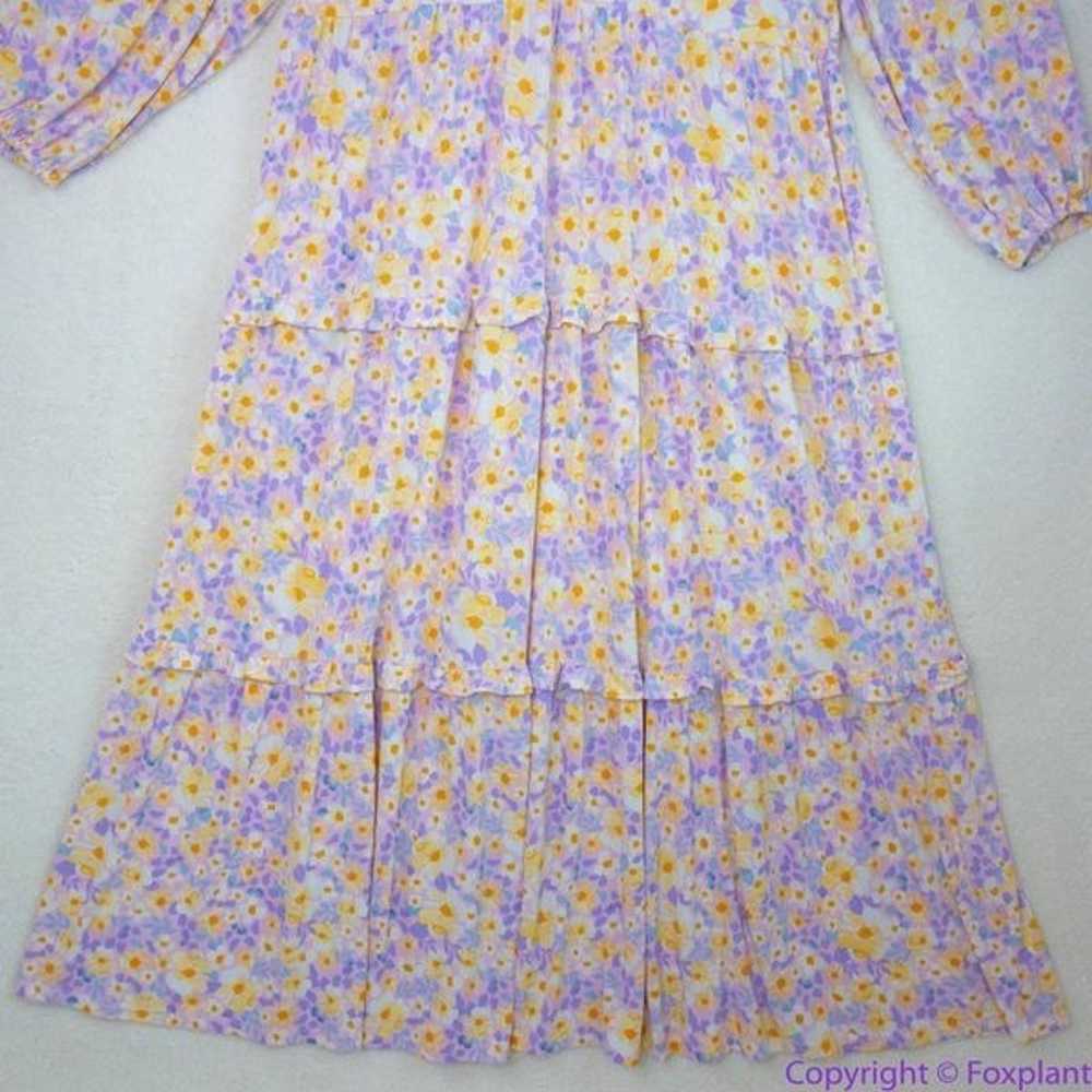 Eloquii Pastel Floral Print Tiered Maxi Dress, si… - image 3