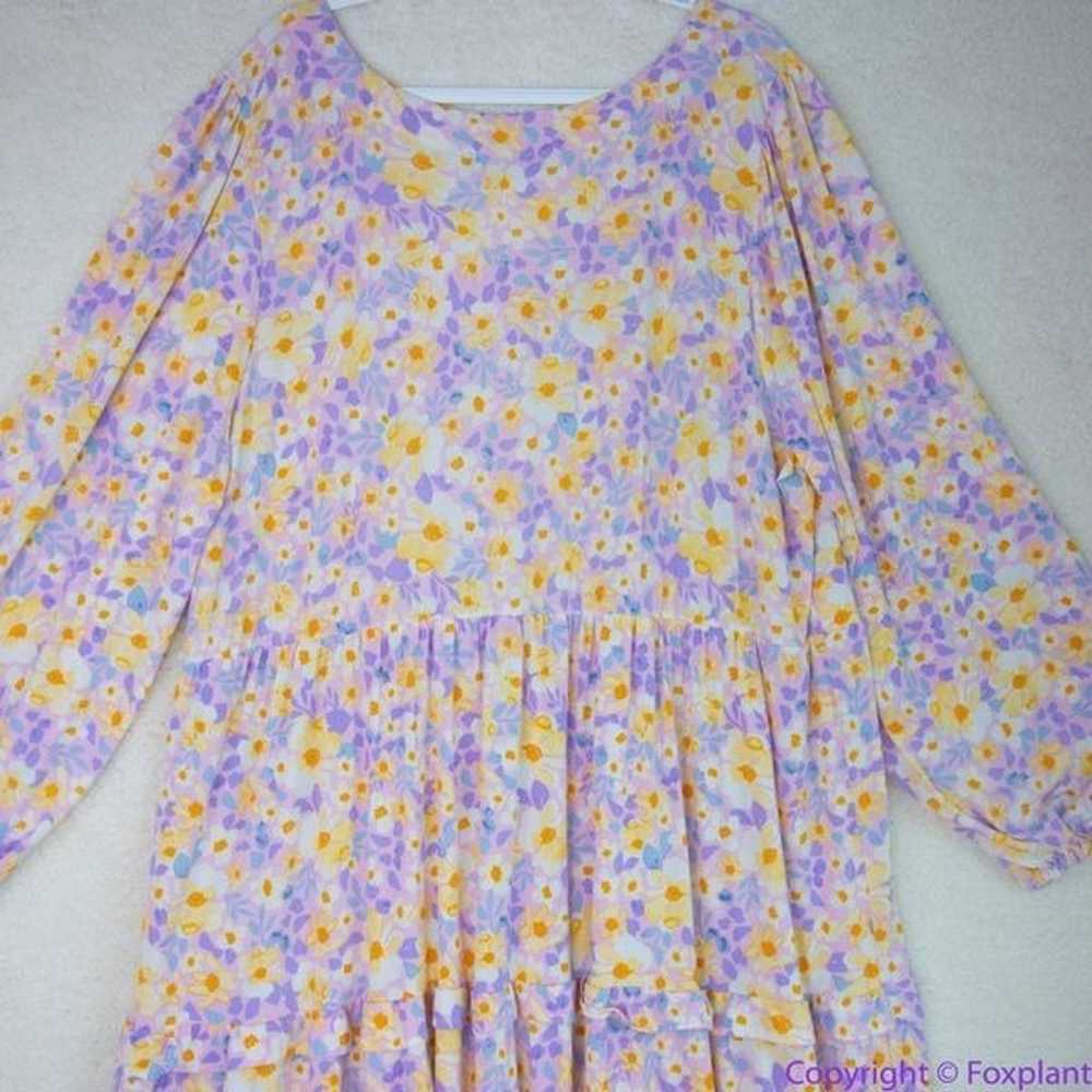 Eloquii Pastel Floral Print Tiered Maxi Dress, si… - image 5