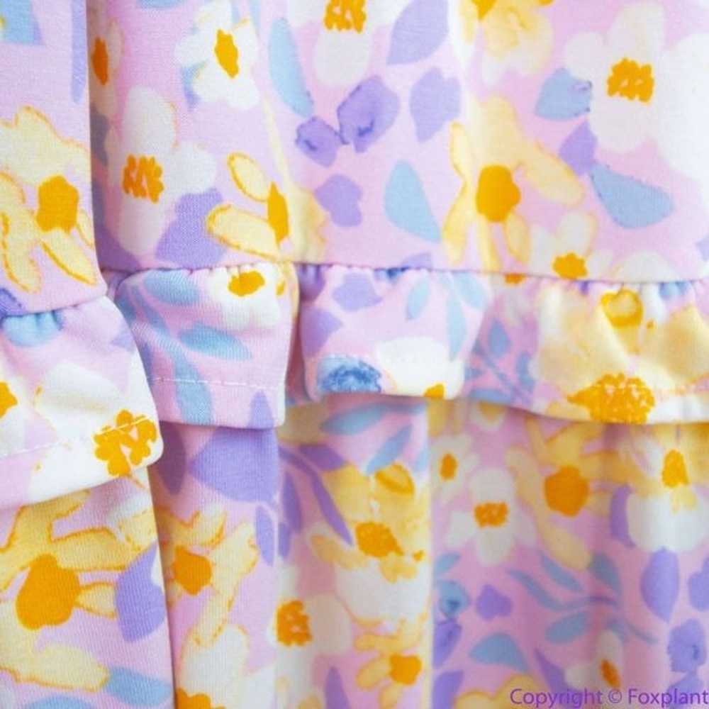 Eloquii Pastel Floral Print Tiered Maxi Dress, si… - image 8