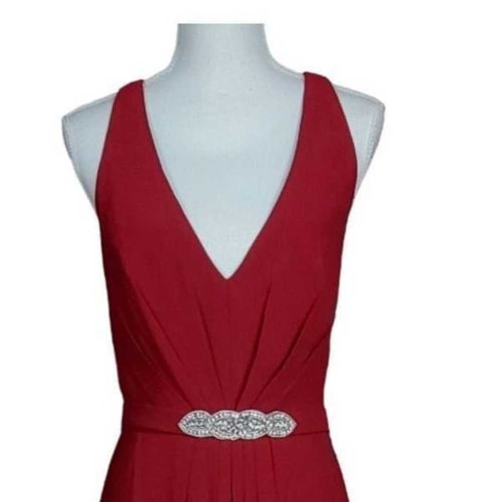 Jenny Packham Gown Size 10 Burgundy Rhinestones P… - image 3