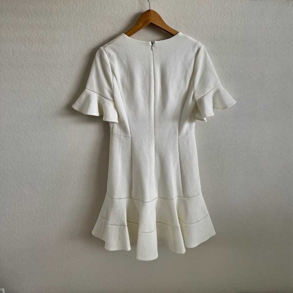REBECCA TAYLOR White Flounce Short Sleeve Cocktai… - image 3
