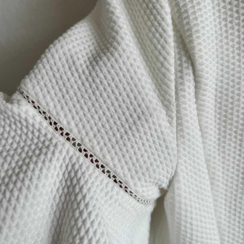 REBECCA TAYLOR White Flounce Short Sleeve Cocktai… - image 5
