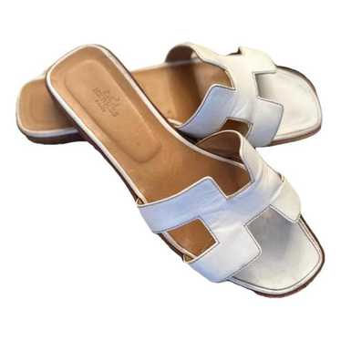 Hermès Oran leather flip flops - image 1