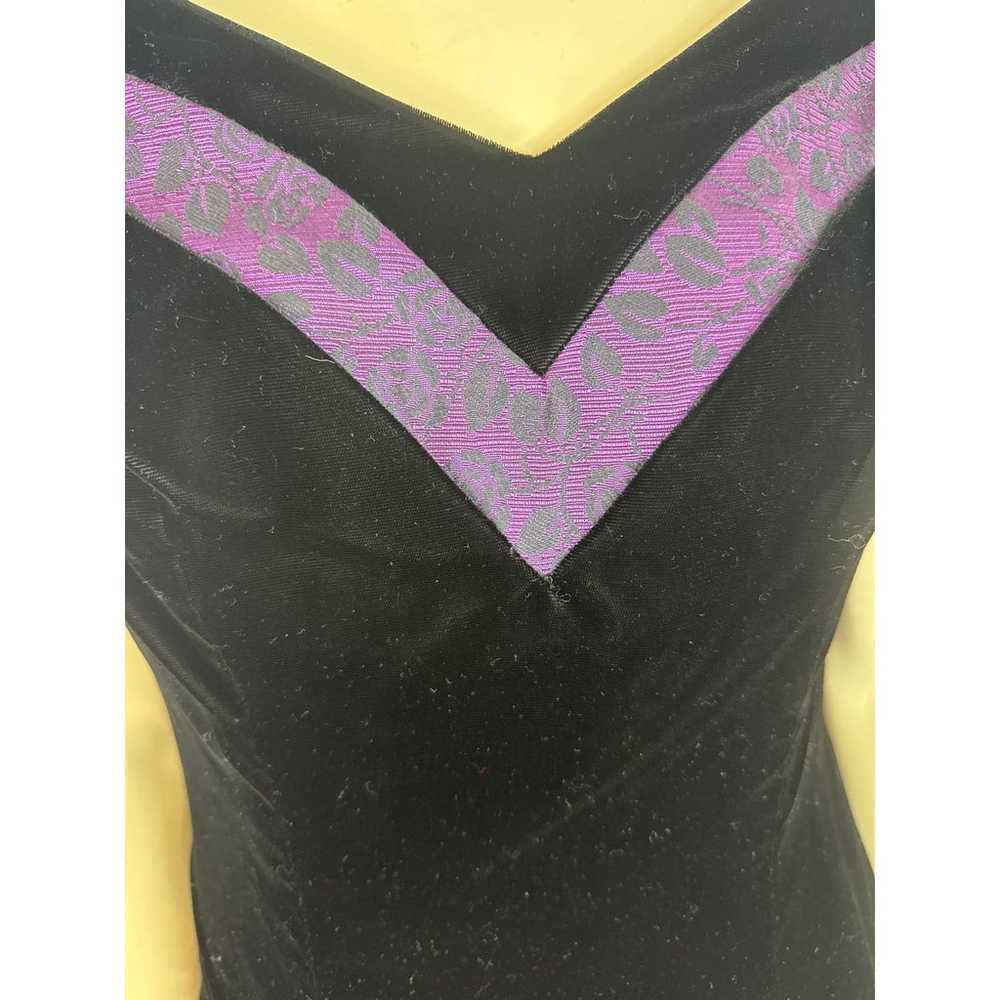 1980's vintage prom dress purple velvet and black… - image 10
