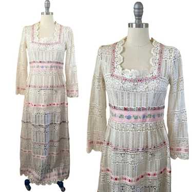 VTG Women's Rare Wedding Dress Size S/M White Maxi