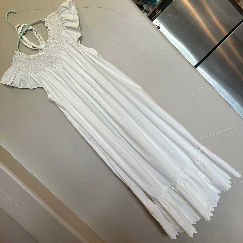 Doen Lovisa Poplin Eyelet Nightgown Dress XS Whit… - image 10